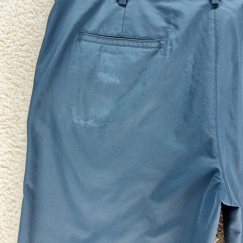Adidas Golf Shorts Mens 40 Blue Chino Flat Front Casual Pockets Moisture Logo - Picture 9 of 12